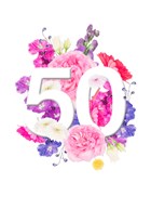 Verjaardagskaart 50 bloemen